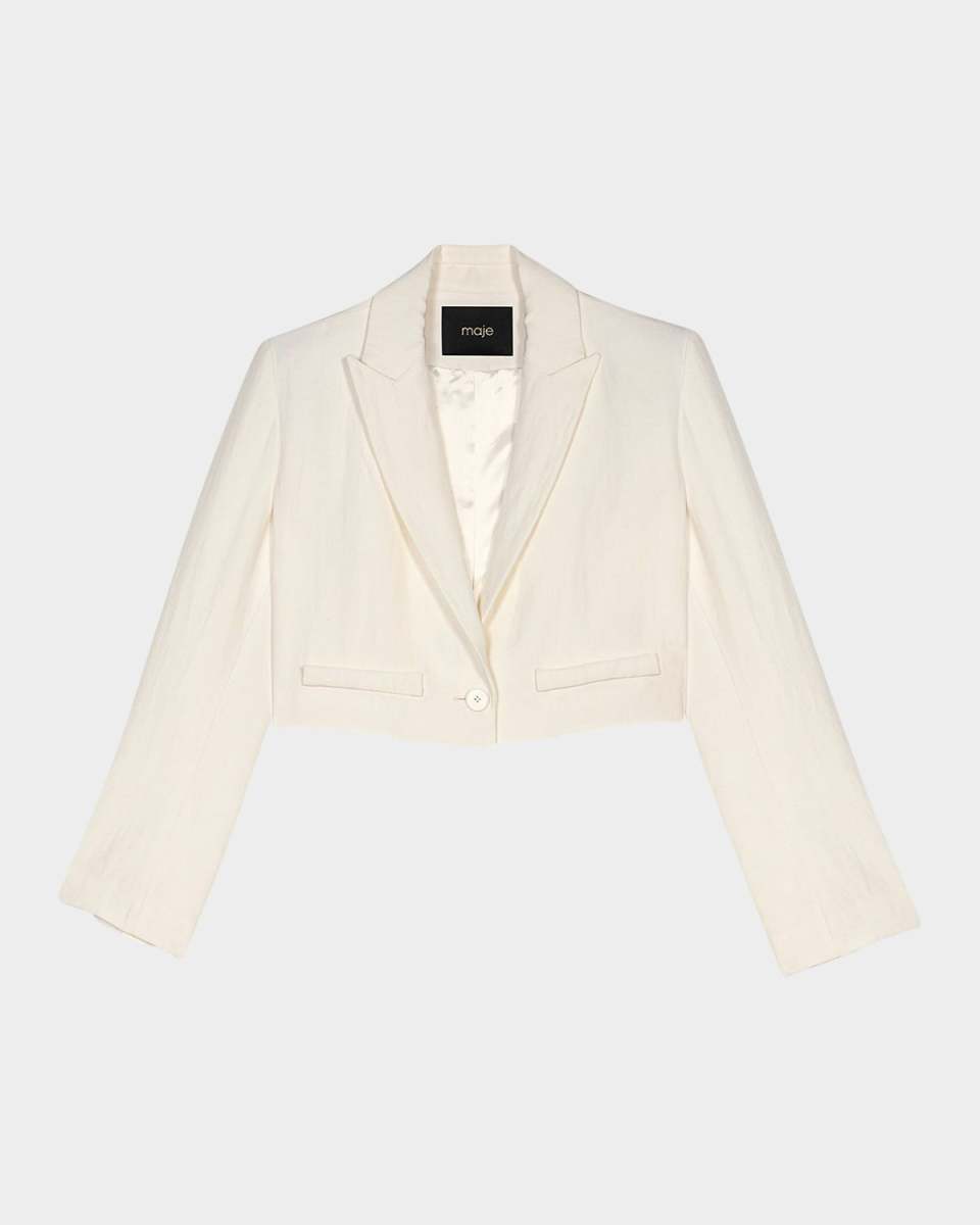 Vitali Cropped Linen-Blend Blazer